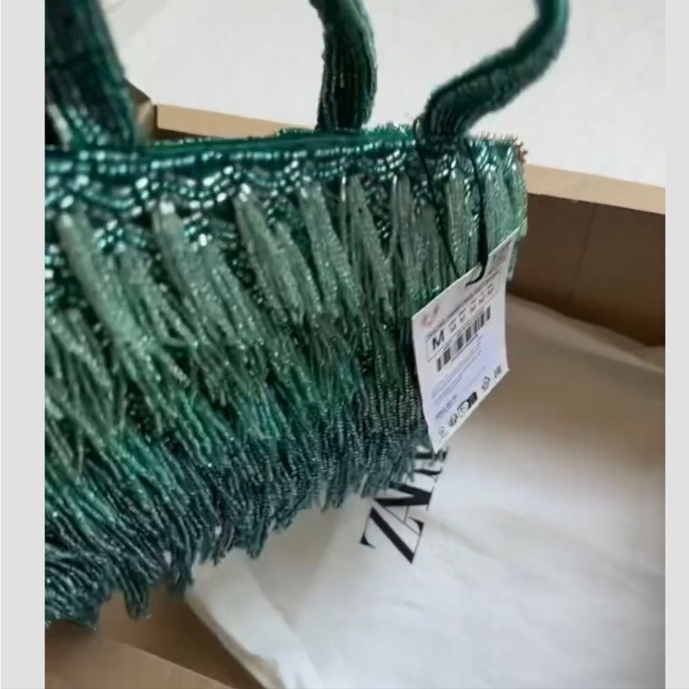 ZARA NWT RHINESTONE FRINGE BAG - Picture 8 of 13